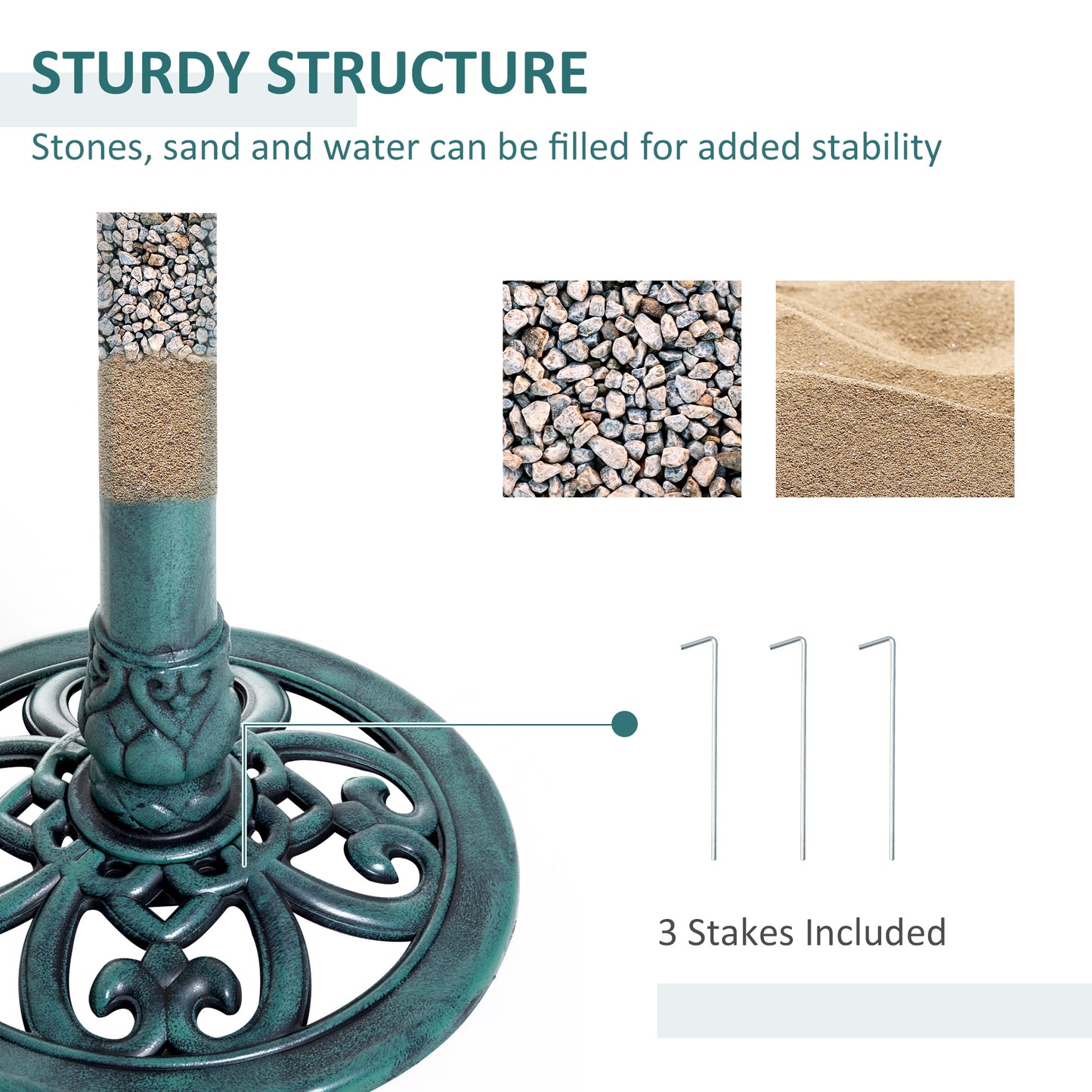 28'' Bird Bath Outdoor Resin Decor With Fleur De Lis Pattern, Time-Worn Finish