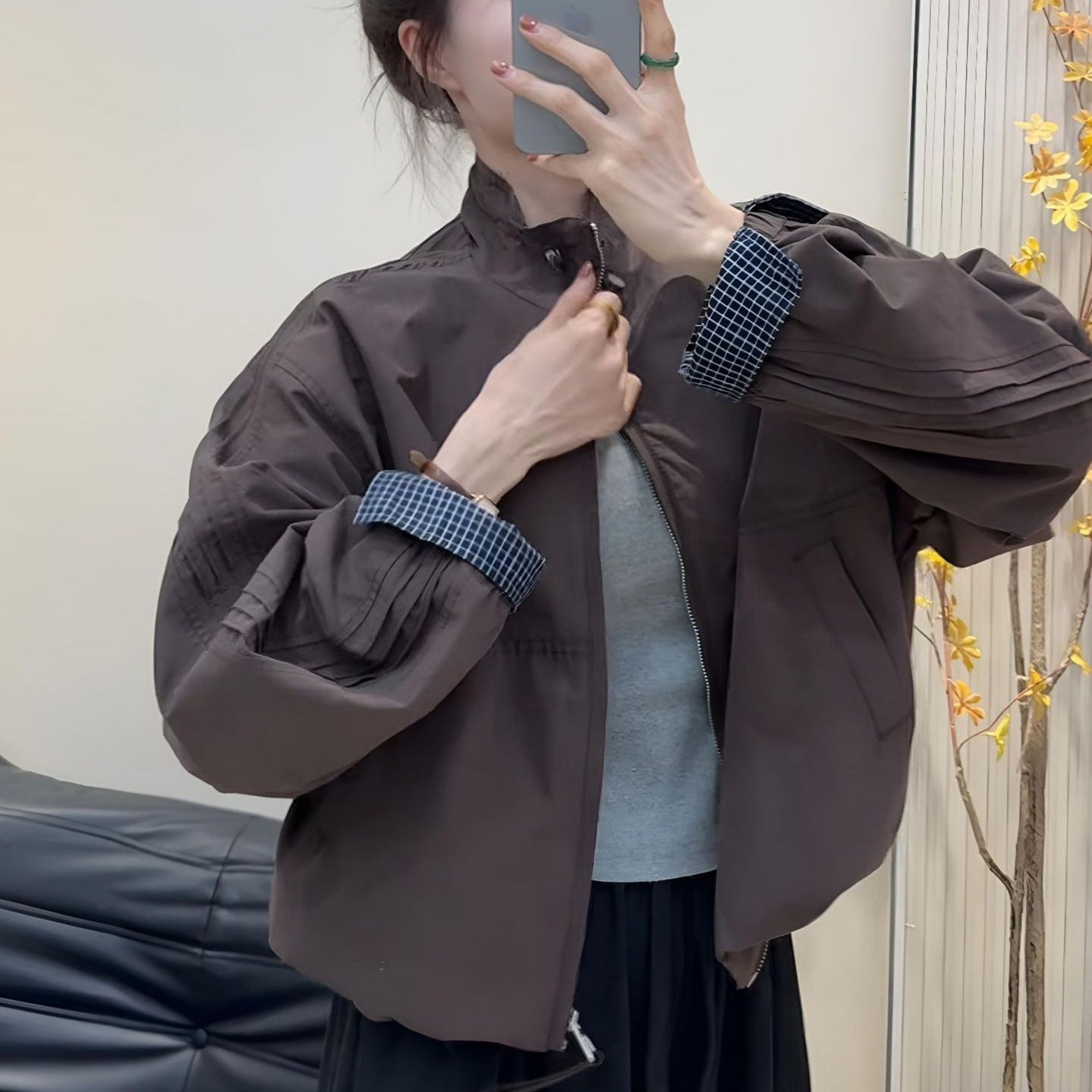 Korean-style Women's Jacket Autumn New Stand-collar Windbreaker Casual