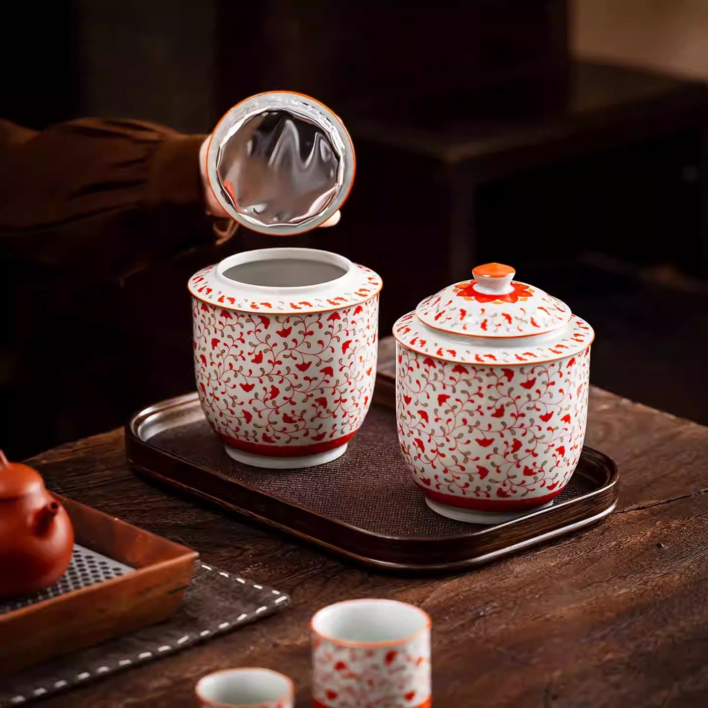 Man Ting Fang Ceramic Tea Caddy