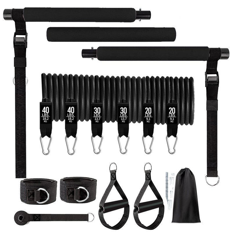 Yoga Gymnastic Bar 180 Pounds Reinforced Resistance Band Pull Rope Set