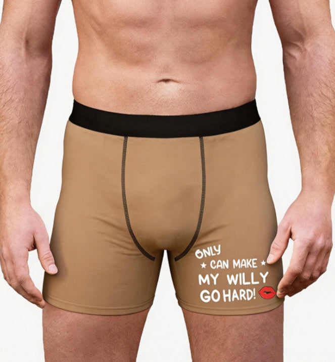 Only Wife Can Make Me Go Hard Personalized Boxer Funny Gift For Him Custom Photo