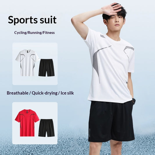Fitness Training Apparel Ice Silk Summer Casual Set