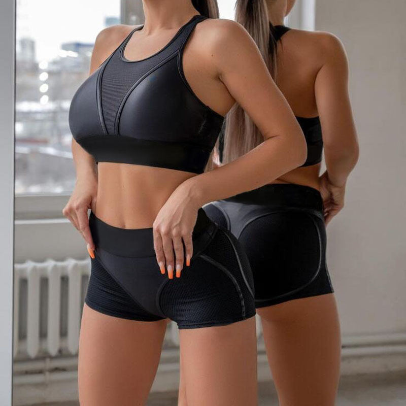 European And American Splicing Peach Hip Mesh Hip Curling Yoga Suit