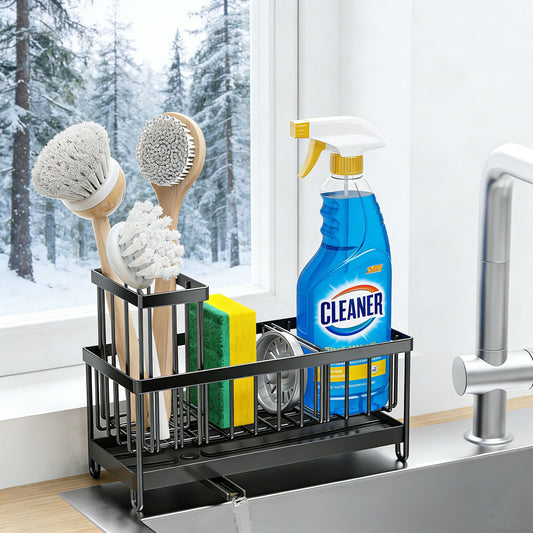 Kitchen Sink Rack Sponge Holder Soap Dish Drain Storage Organizer Dishcloth Brush Holder