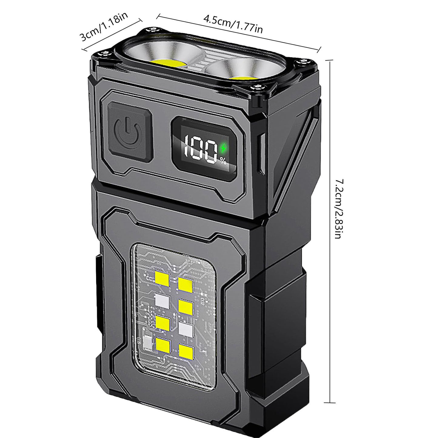 Keychain Light Type-C Charging Outdoor Highlight Lock And Load Spray Dual Light Source Strong Light Mini Flashlight