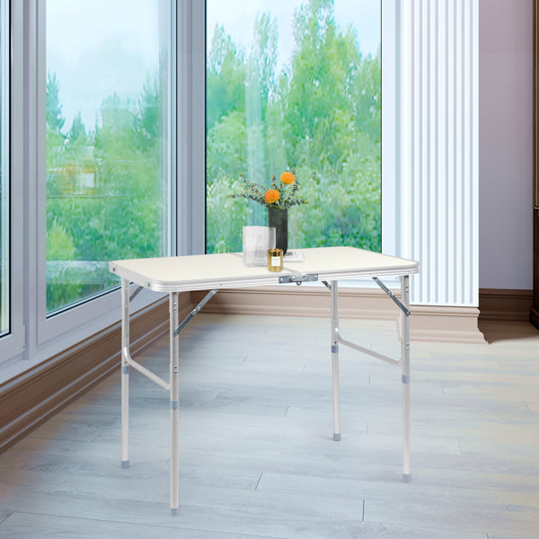 90 X 60 X 70cm Home Use Aluminum Alloy Folding Table White