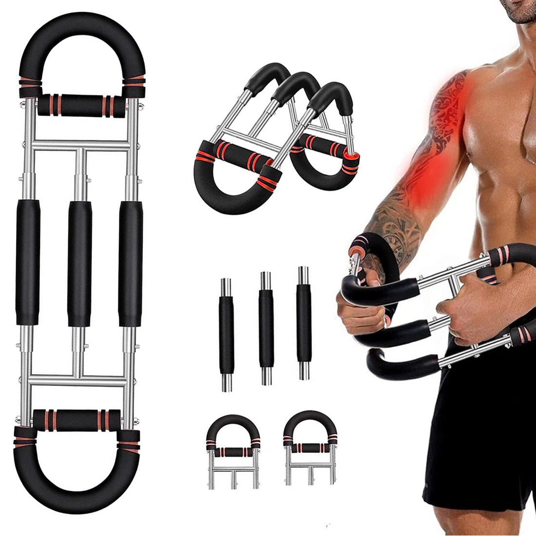 Shaker Twister Arm Trainer Workout Equipment Adjustable Chest Expander-Exerciser