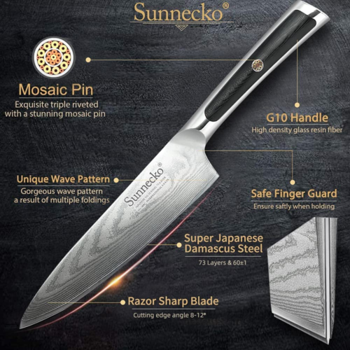 Chef Knife 6.5 Inch Kitchen Cutlery Japanese Knife Damascus Steel Meat Cleaver
