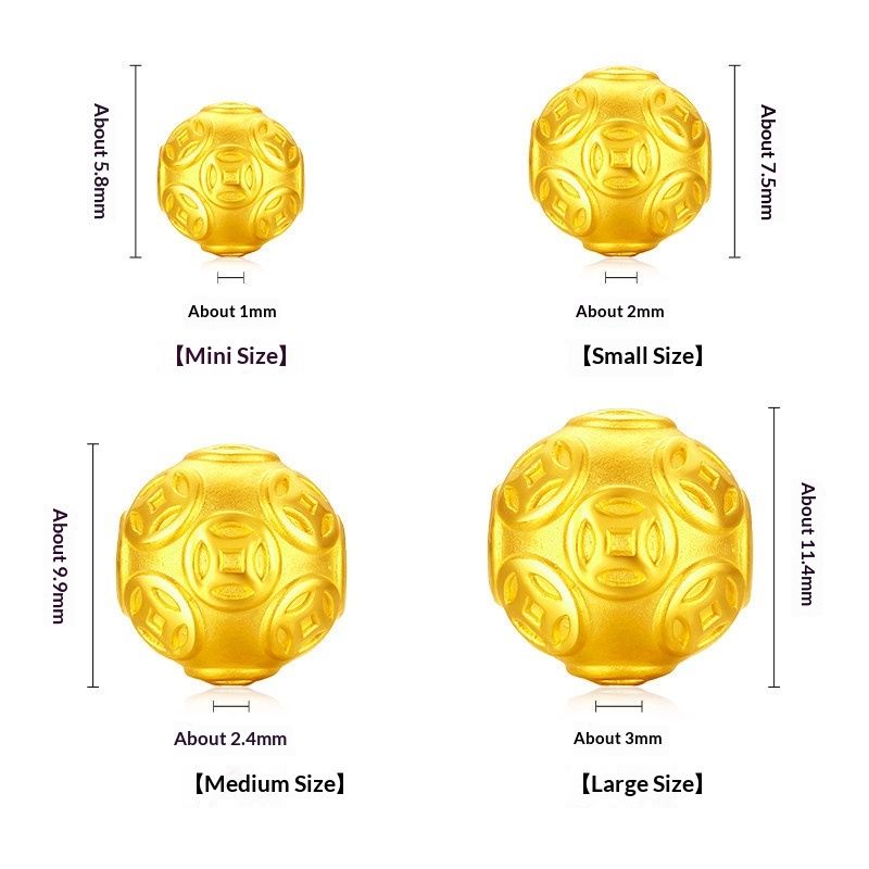 3D Hard Gold Loose Beads DIY Beaded Accessories For Women