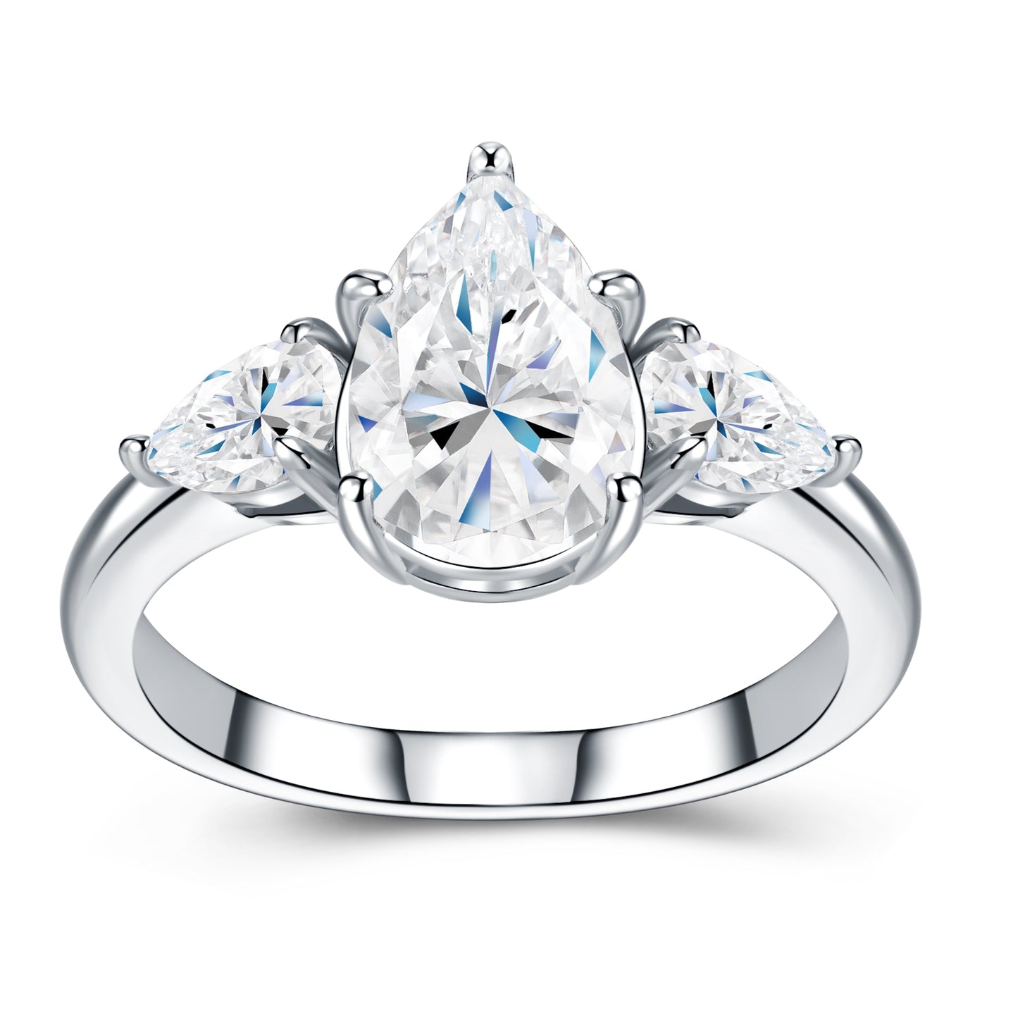 Engraved With Top-quality Moissanite, This Luxurious And Fashionable Minimalist Jewelry Set Features Exquisite Silver Accessories For Ladies. Made Of S925 Silver With Electroplated Platinum.