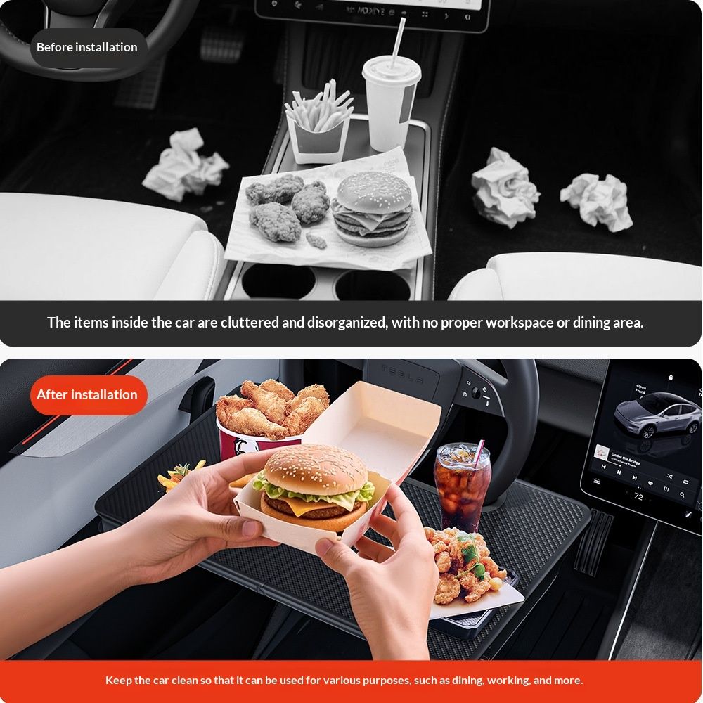 Multifunctional Steering Wheel Table Tray Car Dining Table Storage Box Organizer