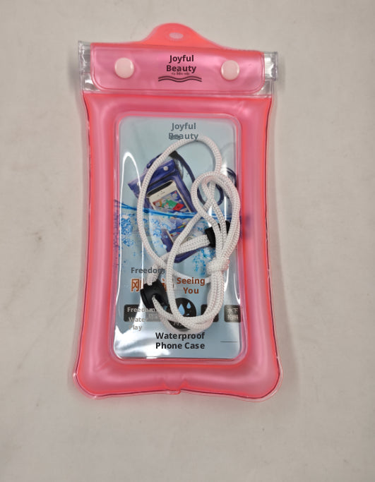 Mobile phone waterproof bag-pink-pvc-12*22CM-1 piece