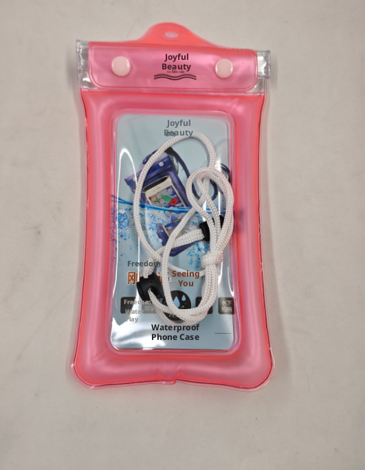 Mobile phone waterproof bag-pink-pvc-12*22CM-1 piece