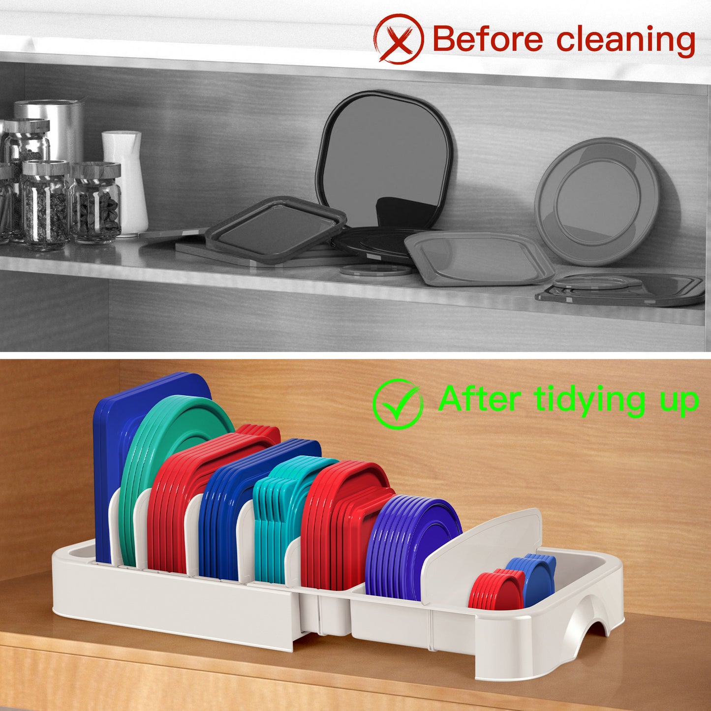 Food Container Lids Storage Organizer Box