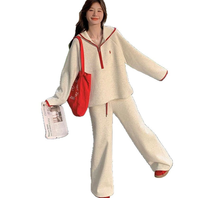 Korean-style Sweet And Youthful Hoodie Sporty Casual Set