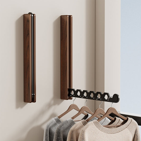 Walnut Folding Invisible Clothes Drying Rack For Balconies And Home Use