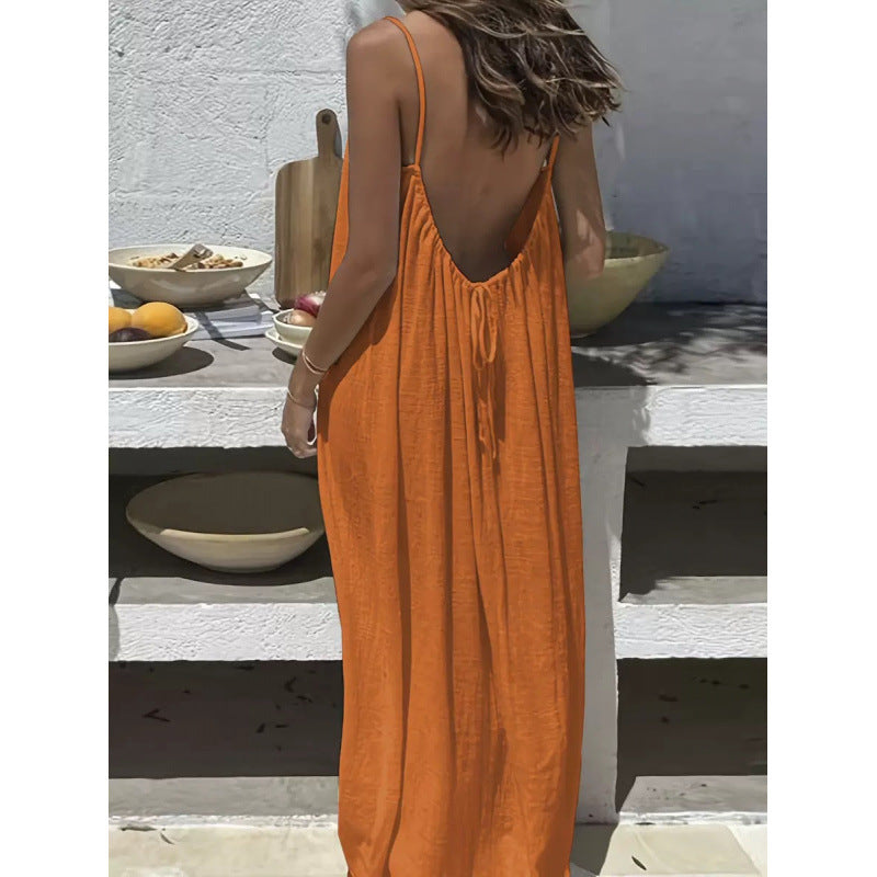 2026 Cross-Border New Model Womens Strapless Coat With Back Exposure Loose Fit, Home Wear Dress