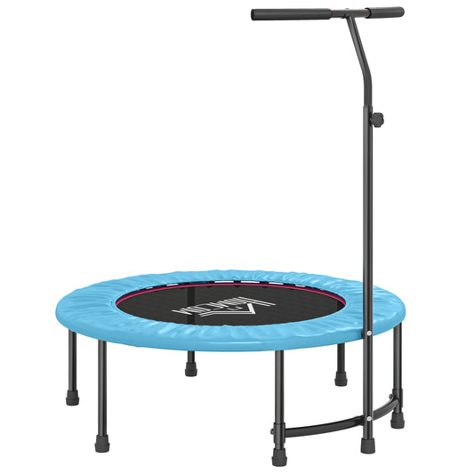 40" Fitness Trampoline With Adjustable Handle, Rebounder Trampoline, Mini Jumper For Indoor Exercise Workout, Blue