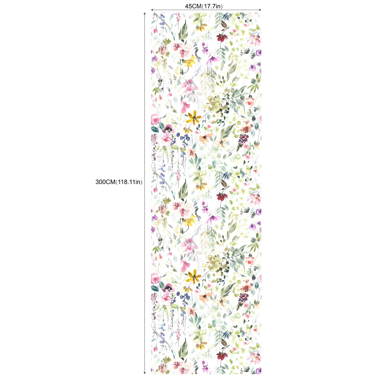 Removable Green Plants And Flowers Seamless Self-adhesive Wall Decor
