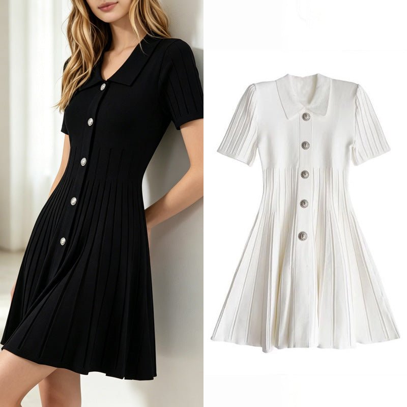 New Womens Polo-neck Knitted Dress