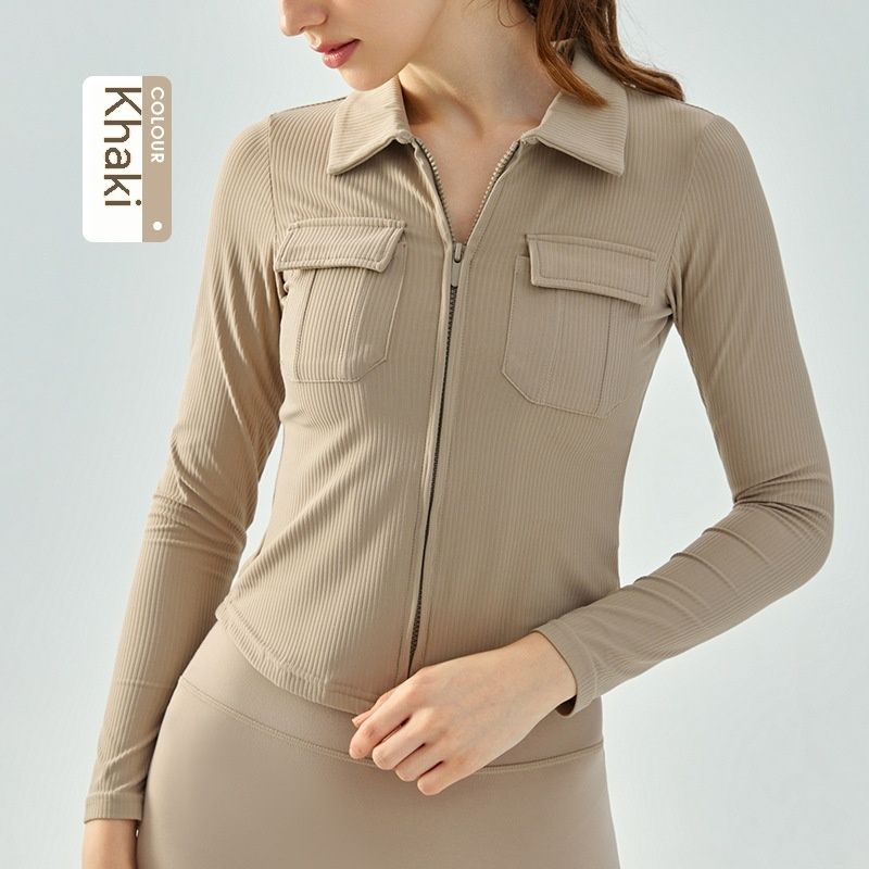 Women's Fashion Simple Lapel Workwear Yoga Jacket