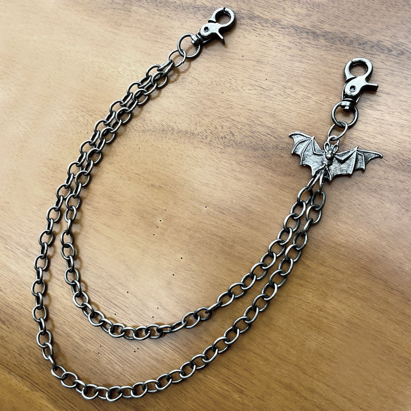 High Street Cool Dark Trendy Bat Phants Zipper Accessories Denim Phants Zipper Chain Belt Waist Chain