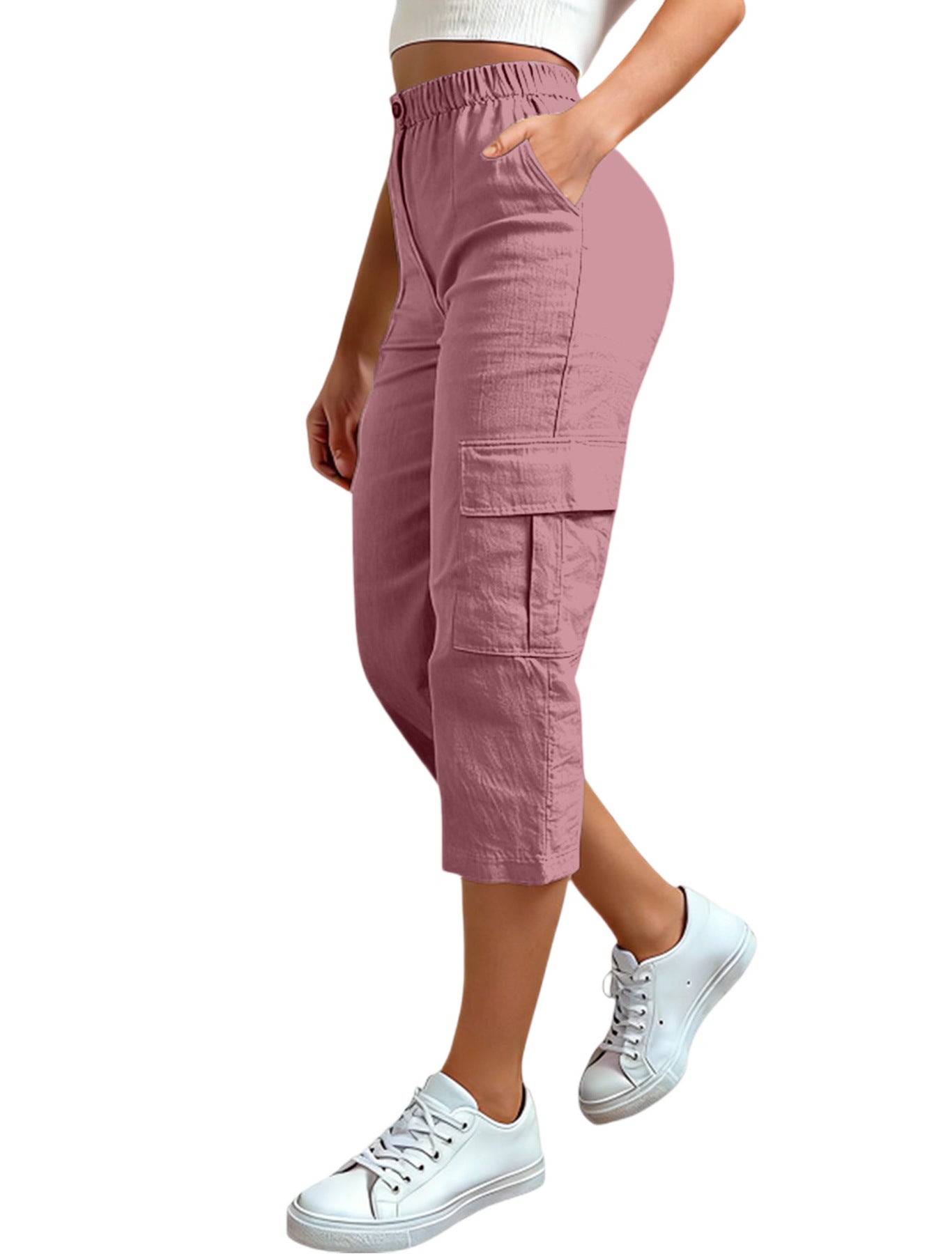 Loose-fit Casual Pants With Multiple Pockets Cross-border Fashion Cropped Trousers