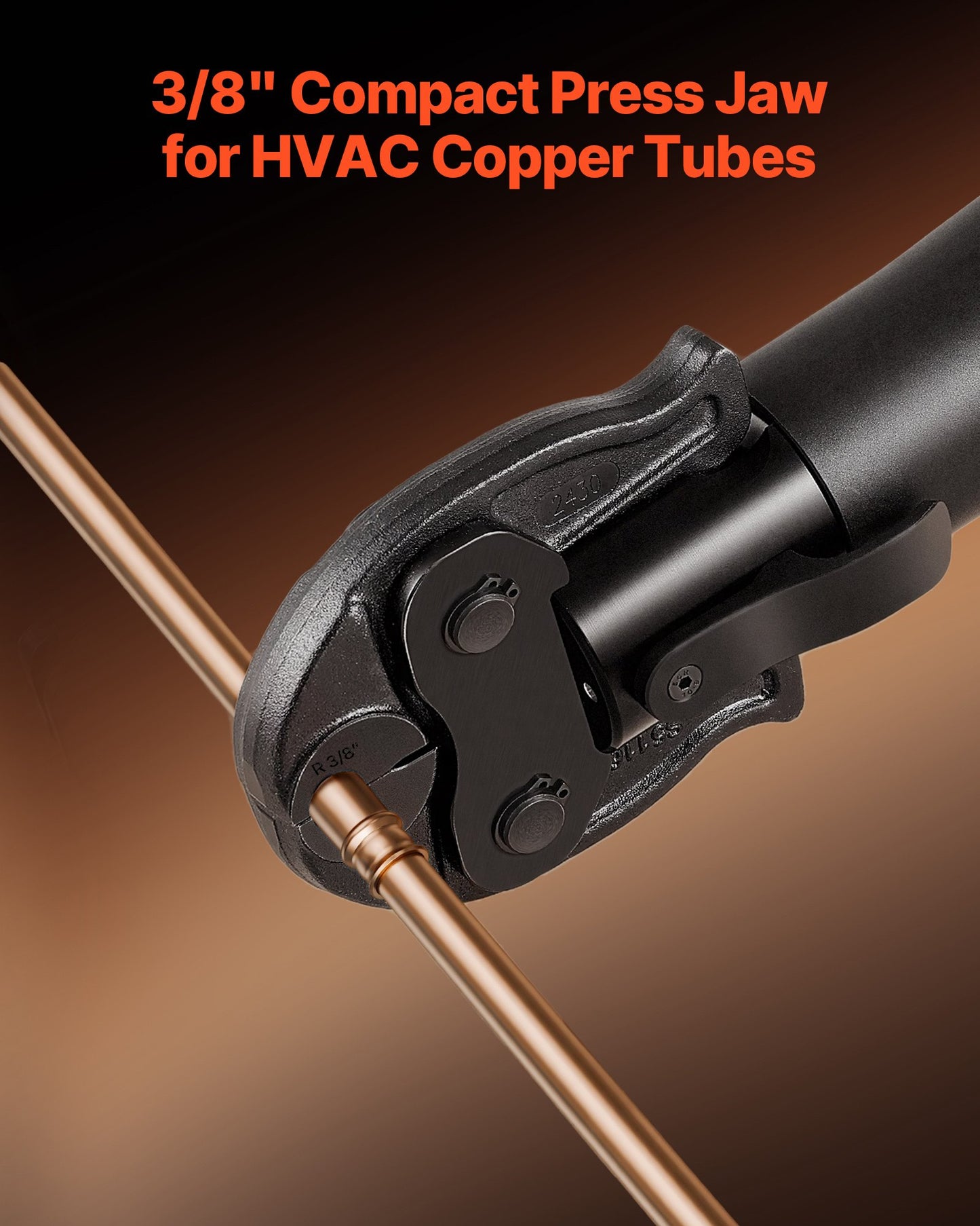 3/8" Press Jaw For Compact Series Press Tools, 52 HRC Hardened Steel Pressing Jaw For High Pressure HVAC/R Applications - Compatible With 24KN Press Tools For RLS Copper Pipes Connections