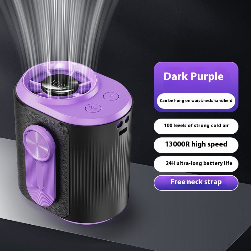 USB Charging Digital Display Portable Outdoor Wind Hanging Neck Fan