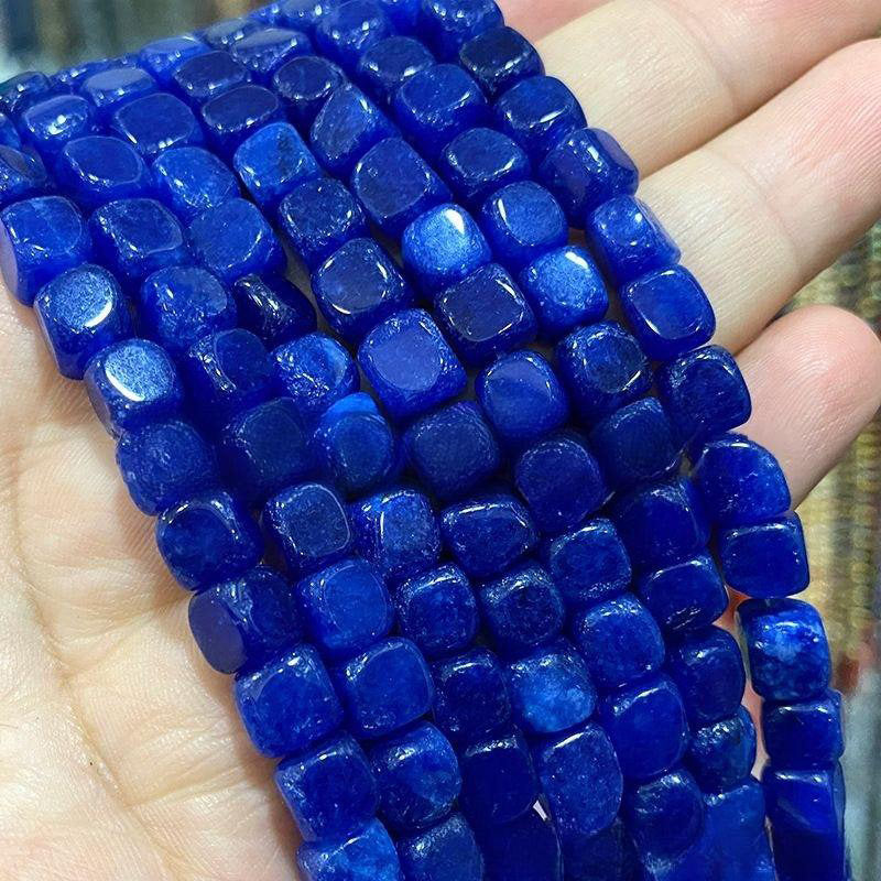 8x8mm Square Chalcedony HighNatural Stone Scattered Beads DIY Ornament Accessories