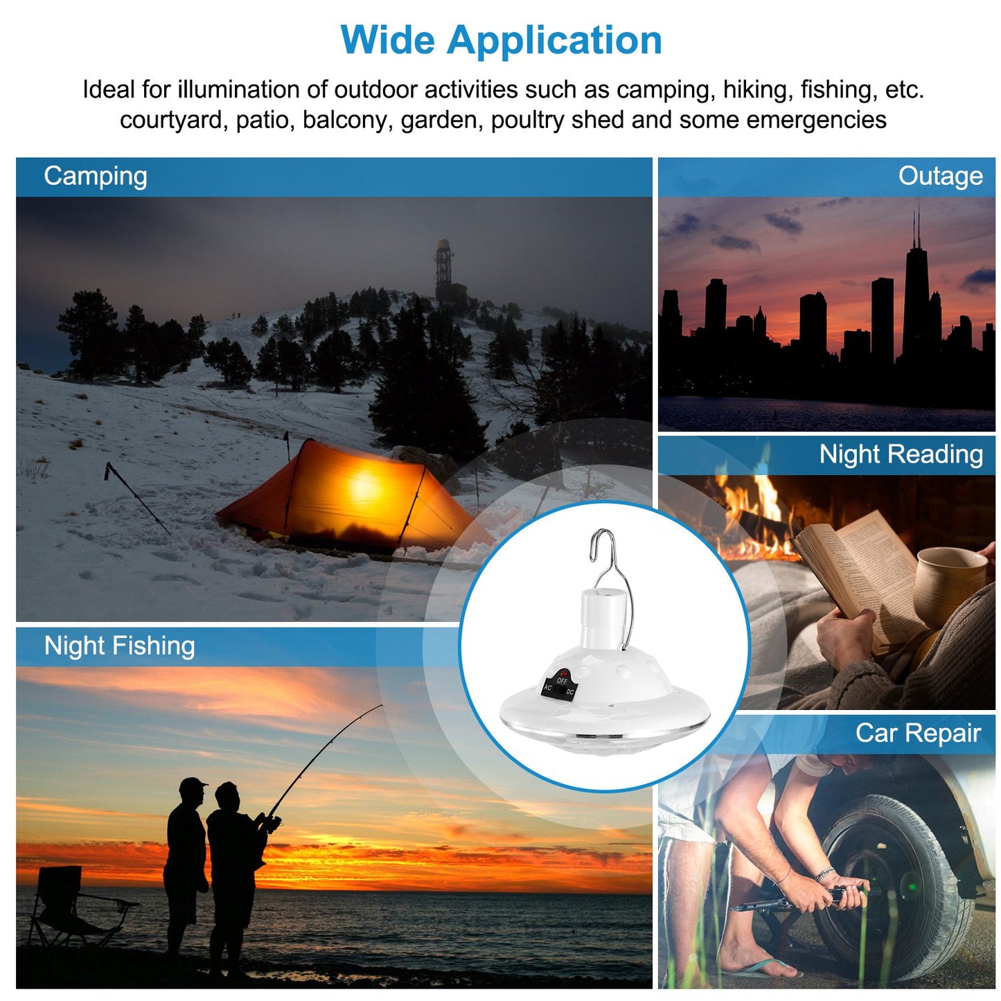 1Pc Solar Camping Lantern With Remote 3 Light Modes 3 Charging Methods IP65 Waterproof For Patio Tent Garden Hiking Power Failure Hurricane