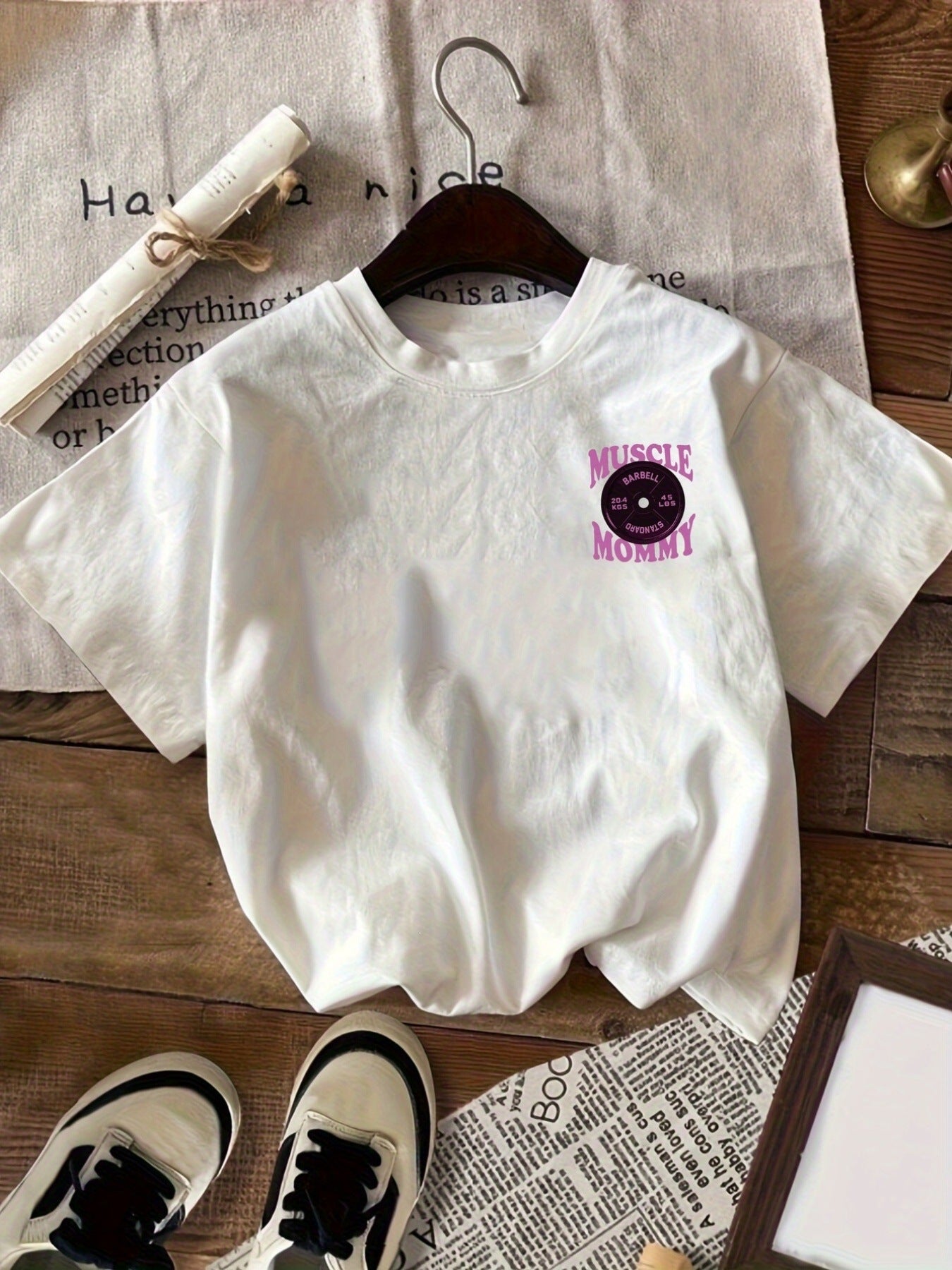 Fitness Mom Printed Crew-neck Unisex Casual
