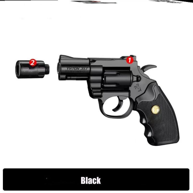 Creative Revolver Pistol Lighter, .357 Magnum Gun Shape Butane Torch Lighter, Windproof Blue Flame Jet Lighter, Cool Gadgets Unique Men's Birthday Gift -Gas Not Included