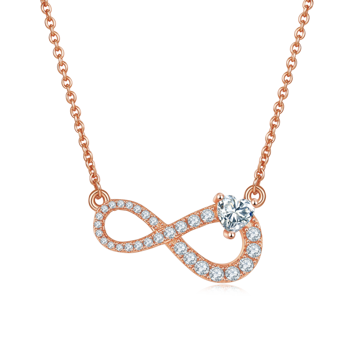 3.9g S925 Sterling Silver 29 Stone Moissanite Infinity Necklace 45cm  Pave Pendant With GRA, Platinum Plated Romantic Gift Box Set For Women