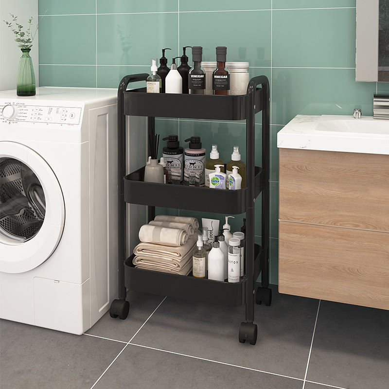 Kitchen Metal Multi-layer Storage Rack Household Floor Mobile