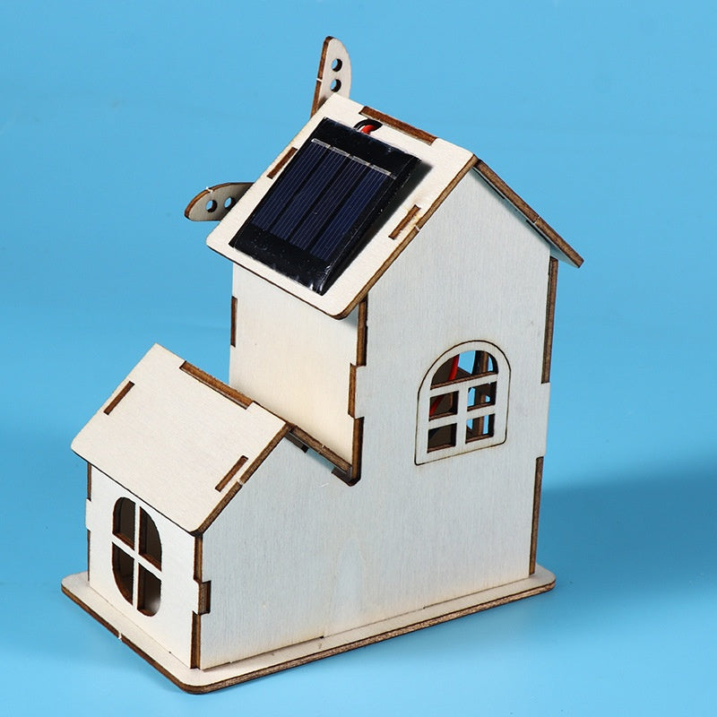 Scientific Experiment Technology Small Production Solar Windmill Wooden House Equipment