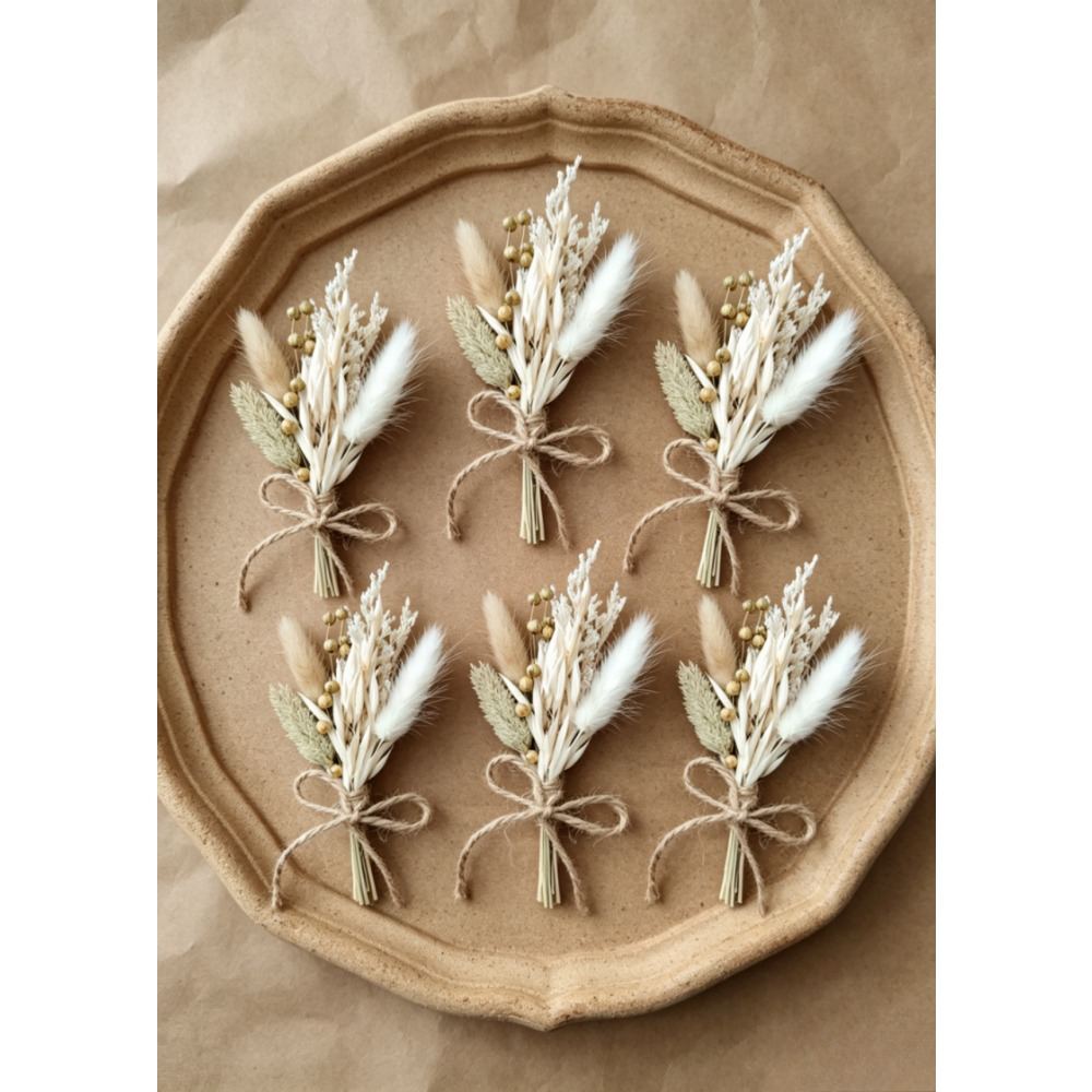 12-piece Set Of Boho-style Dried Flowers, Decorative Set With Dried Rabbit's Tail Grass, Suitable For Wedding Boutonnieres, Gifts For Bridesmaids, Vases For The Home, Crafts, And Much More