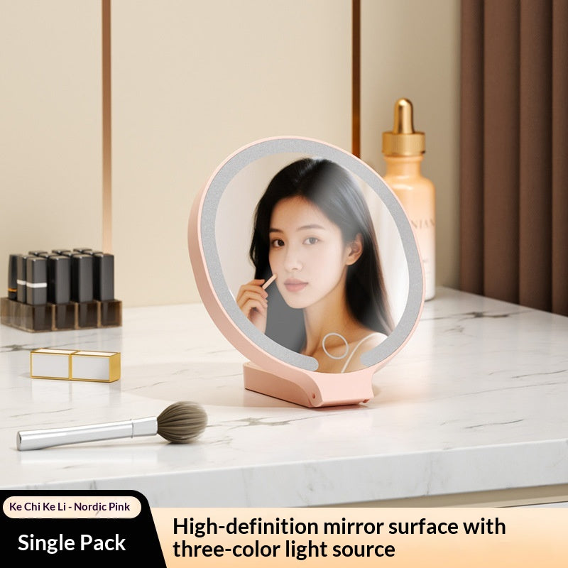 Portable Handheld LED Makeup Mirror With Light