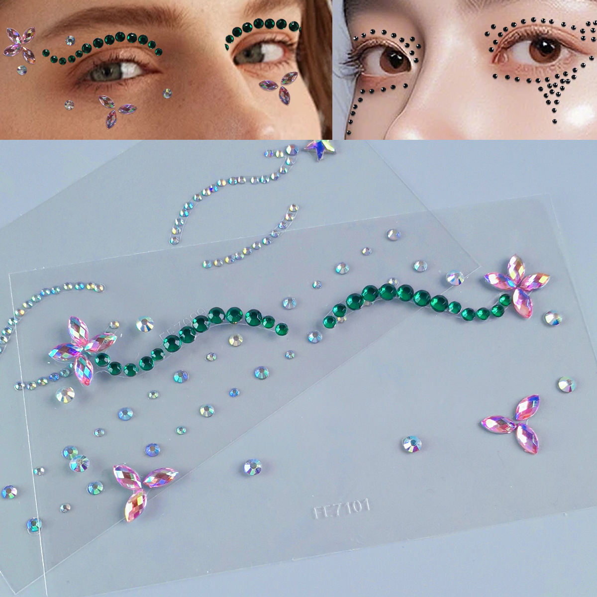 Face Stick-on Crystals Butterfly Eye Makeup Pearl Light Diamond Tear Drill Stage Eye Drill