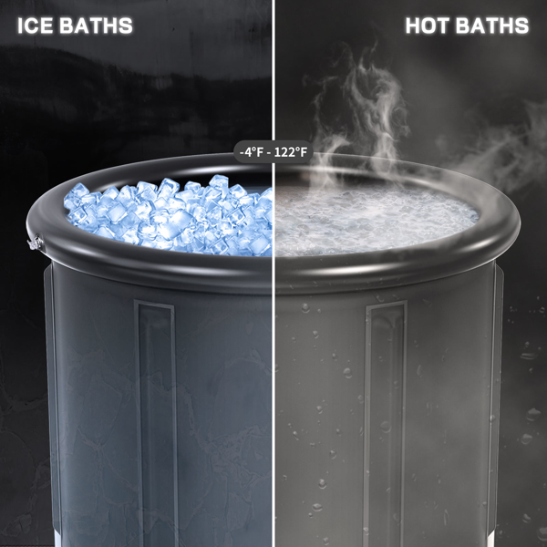 XXL Ice Bath Tub,102 GL Cold Plunge Tub,Portable Plunge Pool,multi-level Portable Bathtub For Outdoor Gym Treatments,Foldable Basin