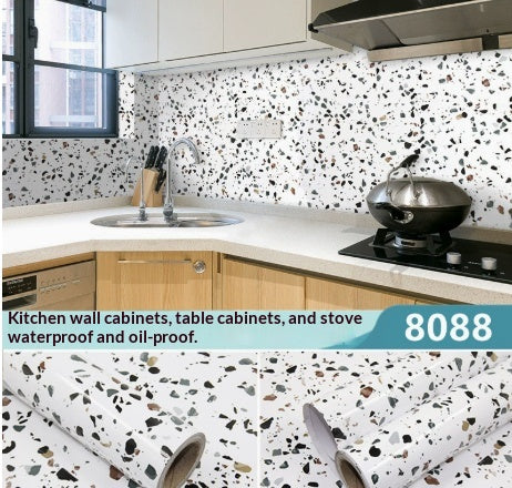 Kitchen Stickers Waterproof Oil-resistant Fire-retardant Wallpaper Self-adhesive Wall Covering