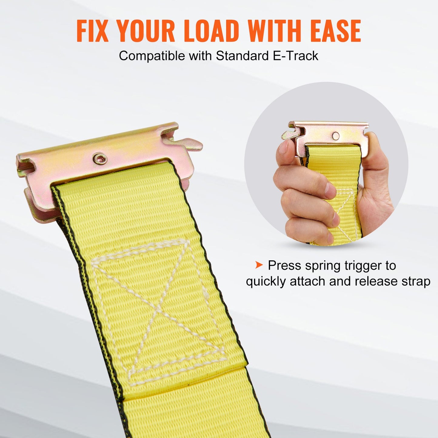 Ratchet Tie Down Straps (8PK), 4400 Lb Break Strength, E-Track Endless Ratchet With 8 Premium 2" X 15' Rachet Tie Downs Heavy Duty, For Moving Securing Cargo, Appliances, Lawn Equipment