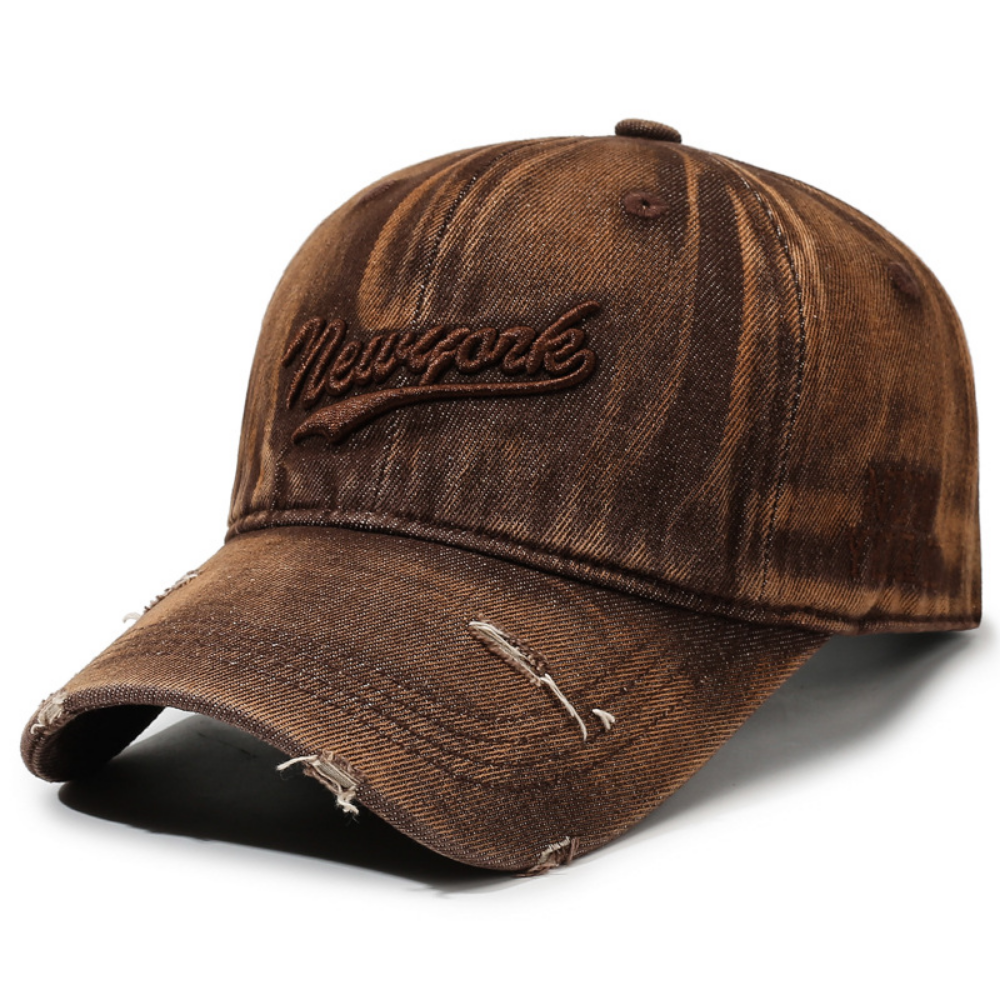 Men's And Women's Matching Solid Color Weathered Letter Embroidery Simple And Fashionable Baseball Cap Suitable For Outdoor Travel And Daily Use