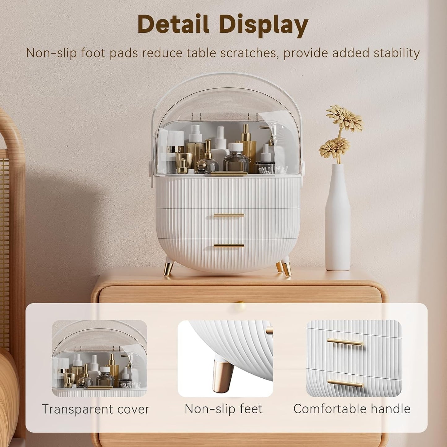 XL Large Make Up Organiser Cosmetic Vanity Case Box Drawers Skincare Storage