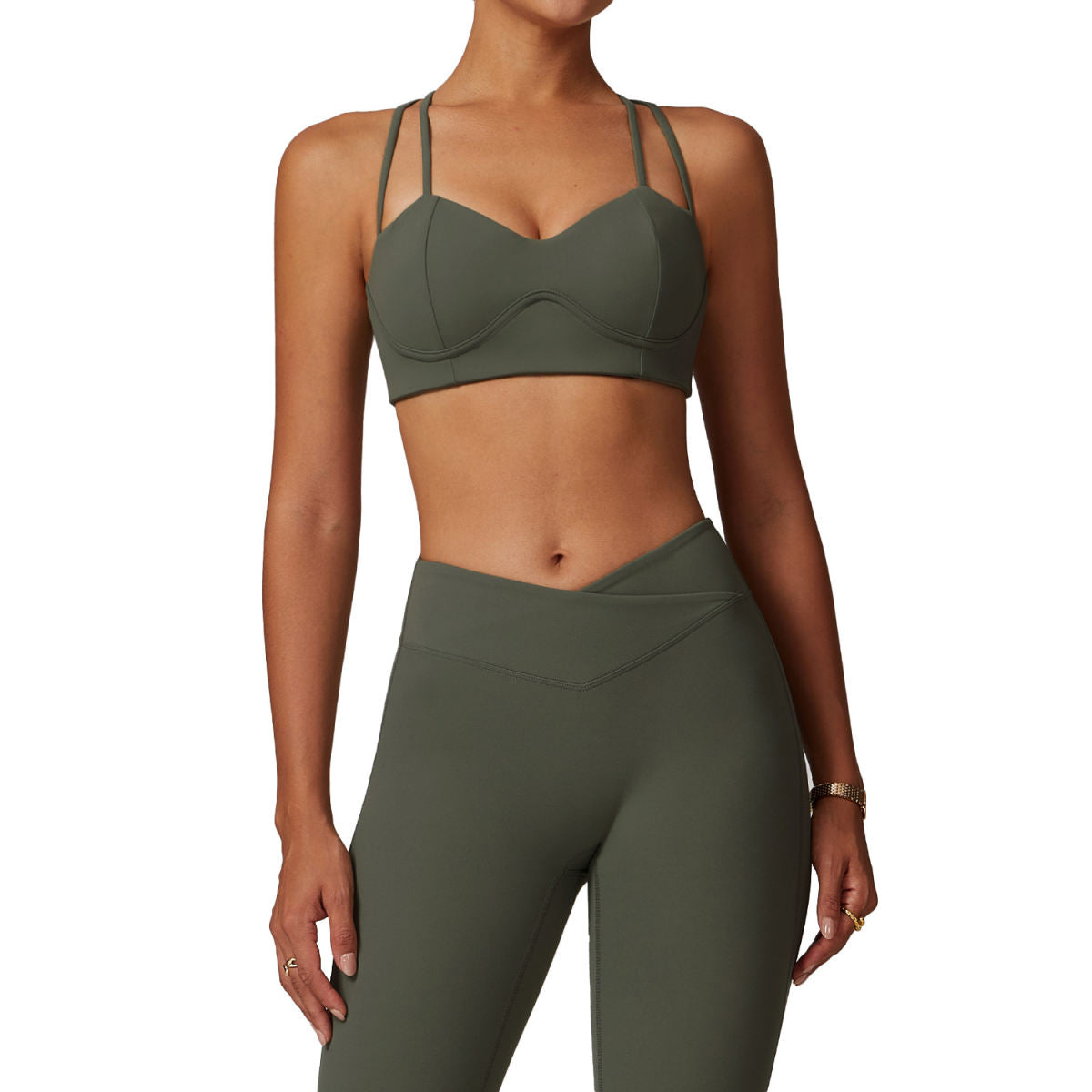 Brushed Tight Yoga Bra Cross Back