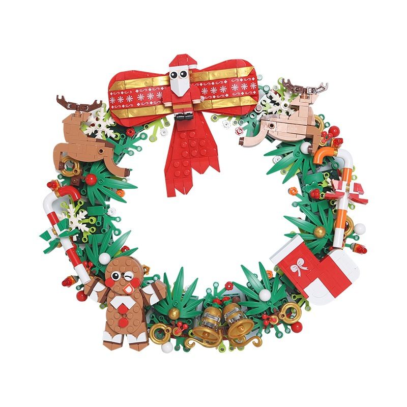 Assembling Building Blocks Christmas Photo Frame Gingerbread House Snow Boots Desktop Ornaments Gathering Toys
