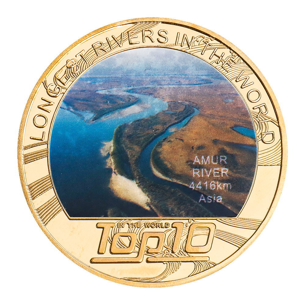 Top Ten Rivers Coin Badge Gift Commemorative Medal