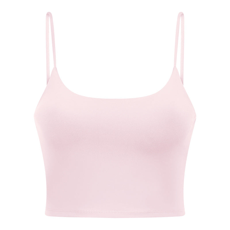 Push Up Shockproof Beauty Back Strap Sports Fitness Yoga Top With Chest Pad