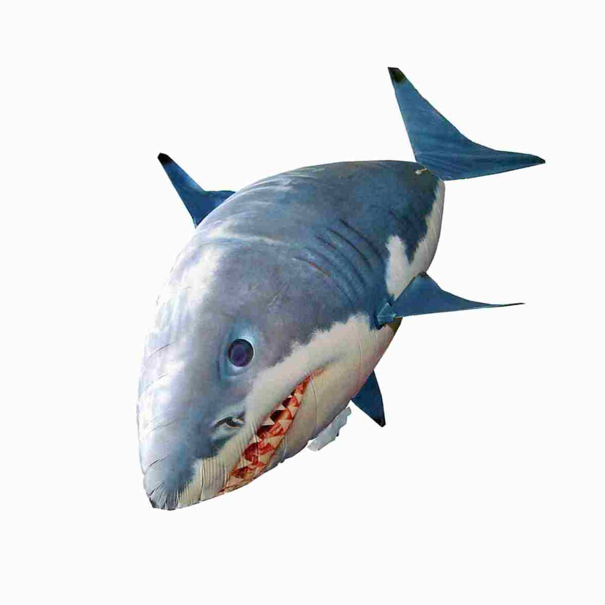 Remote Control Flying Shark Inflated RC Inflatable Balloon Toy Kids Gift (Blue Shark)