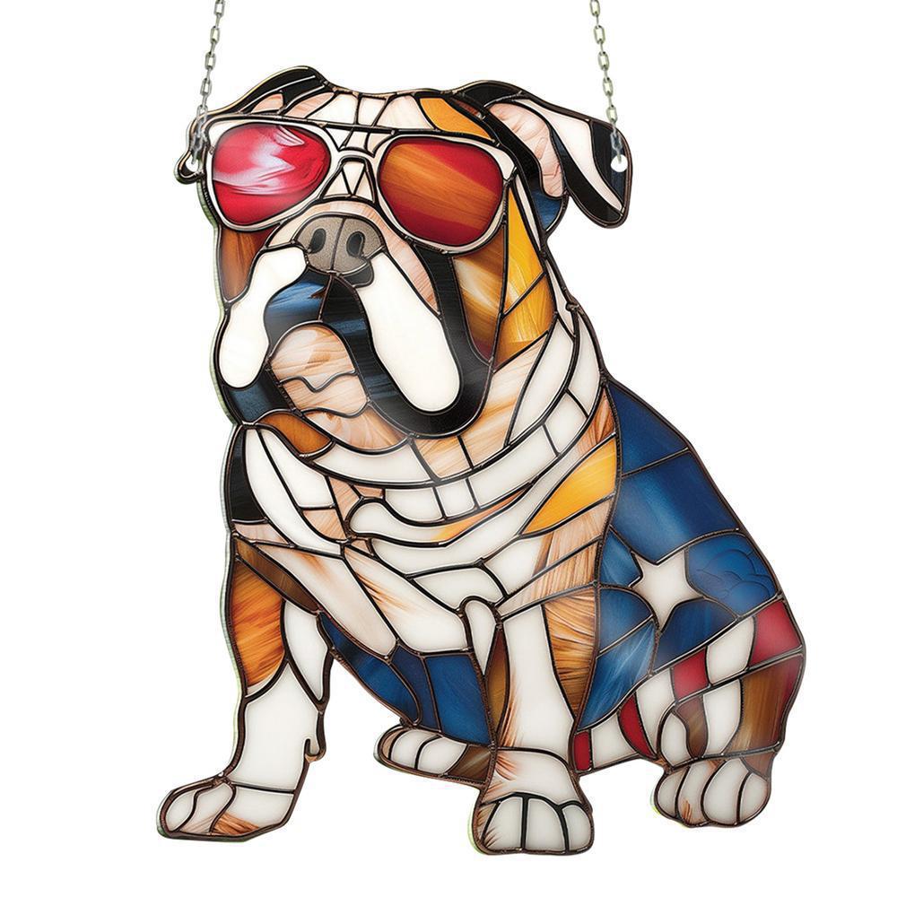 Gift Dog-shaped Acrylic Window Pendant In Colorful Designs